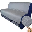 Manta Xale sofá poltrona cinza cru mesclado 1,40x1,80 tecido jacquard