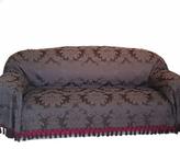 Manta Xale sofá poltrona sala gigante marrom jacquard medalhão 1,80x2,80