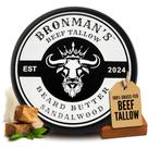 Manteiga de barba Bronmans, sebo bovino, sândalo hidratante, 120 ml
