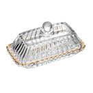 Manteigueira 15,50cm de cristal com tampa e fio de ouro Imperatriz Wolff -20852
