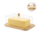 Manteigueira Bambu Com Tampa Organizador Porta Manteiga Tablete Mesa Bancada Home Bambu