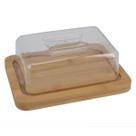 Manteigueira de Acrílico e Bambu Marrom 19x15Cm Manteigueira de Acrílico e Bambu Marrom 19x15Cm