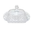 Manteigueira De Vidro Relevo Aurora Com Tampa 17X11X9Cm - Yaha