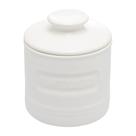 Manteigueira francesa de ceramica com tampa branca matte 8cm x 8cm x 9cm
