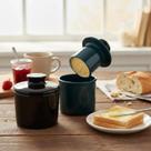 Manteigueira Francesa de Porcelana Manhattan Preta 330ml Hauskraft