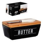 Manteigueira Porta Manteiga Haukskraft 400ml Preto Cerâmica Preto