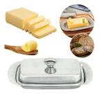 Manteigueira Retangular Em Aço Inox Multiuso Com Tampa Manteigueira Retangular Em Aço Inox Multiuso Com Tampa