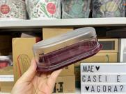 Manteigueira Tupperware Clear Base Marsala - Armazenamento Prático