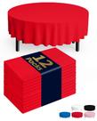 Mantel de Plástico Desechable Pureegg 12 Paquetes Redondo 213 cm Rojo