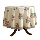 Mantel Redondo ISAENNE de Lino Beige Claro 140 cm de Diámetro