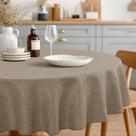 Mantel redondo JIUZHEN de 127 cm resistente a derrames color caqui