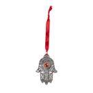 Mão de Deus Hamsa de Fátima Porta 20Cm Metal Niquel Patuá