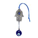 Mão de Deus Hamsa Olho Grego Porta 30Cm Metal Niquel Patuá
