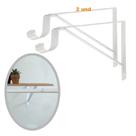Mão Francesa Leve Branco 25cm Com Suporte Para Varão 2 und Bestfer