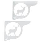 Mão Francesa Ornamentada 20cm Cervo Veado Branco em Aço para Prateleira Zarg