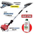 Mão Mecânica de Café Nakashi Com Haste 1100mm Motor Forte NK-270 2 Tempos + 01 Óleo Castrol Stihl