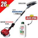Mãozinha de Café Nakashi Com Motor Mitsubishi TU26 2 Tempos Á Gasolina 26cc + 01 Óleo Castrol Stihl