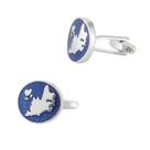 Mapa azul de abotoaduras para homens, abotoaduras de liga leve 19,5 x 17,5 mm Mapa azul de abotoaduras para homens, abotoaduras de liga leve 19,5 x 17,5 mm