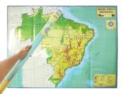Mapa Brasil Físico Regional C/ Hipsometria e Batimetria Escolar Grande 120x90CM Atualizado
