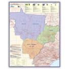 Mapa da Região Centro - Oeste - Dobrado 120 x 90cm - Politico Rodoviário Guia Rotas