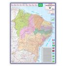 Mapa da Região Nordeste - Dobrado 120 x 90cm - Escolar - Geográfico - Político e Rodoviário