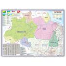 Mapa da Região Norte - Dobrado 120 x 90 cm - Escolar - Geografia
