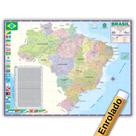 Mapa Do Brasil Enrolado 0,90 X 1,20m - Político E Rodoviário - Escolar