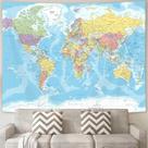 Mapa do mundo de tapeçaria para pendurar na parede colorido 150 cm x 130 cm Mapa do mundo de tapeçaria para pendurar na parede colorido 150 cm x 130 cm
