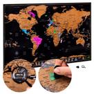 Mapa-múndi raspadinha Atlas & Green com estados dos EUA, 70 x 42 cm Mapa-múndi raspadinha Atlas & Green com estados dos EUA, 70 x 42 cm