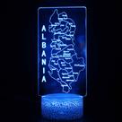Mapas da Albânia com mudança de cor de luz noturna LED 3D para crianças