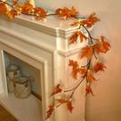 Maple Leaf Garland Fudios iluminado 6 pés com temporizador 24 LED branco quente