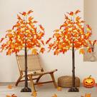 Maple Tree com iluminação artificial, pacote de 4 pés e 2 com 100 LED, branco quente