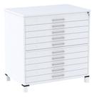 Mapoteca 10 Gavetas Pandin 120 cm (Larg) Inmetro Tampo MDP Cinza Estrutura e Gavetas em Aço Branco Mapoteca 10 Gavetas Pandin 120 cm (Larg) Inmetro Tampo MDP Cinza Estrutura e Gavetas em Aço Branco
