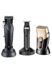 Máq.de Cortar Cabelo Prof.Kemei Km 2296 + Maq.de Acab. 1753 + Shaver 3209