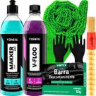 Maquiador Automotivo Restaura Brilho Makker Shampoo Ph Neutro Limpeza Profunda VFloc Removedor de Contaminante na Pintura Barra Descontaminante Vonixx