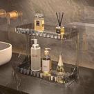 Maquiagem transparente Organizer Rack, grande capacidade, 2 camadas, organizador cosmético, banheiro