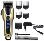 Maquina Cortar Cabelos 5W Kemei Painel Led Lux Gold Bivolt