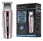 Máquina de Acabamento Sem Fio Kemei KM032 Prateada 3 Pentes