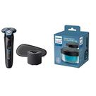 Máquina de barbear Philips Norelco 7600 S7886/84 com 2 cápsulas de limpeza rápida