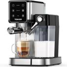 Máquina de café expresso TENKER 20 Bar com batedor de leite 1350W Silver
