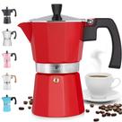 Máquina de café expresso Zulay Classic Italian Style 6 xícaras Moka Pot vermelha
