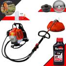 Máquina de Corta Grama Costal Terra GRC430 À Gasolina 43cc 1,7HP de Potência Roçadeira Com Lâmina 40 Dentes Vídea + Carretel de Nylon + Óleo Toyama 2T