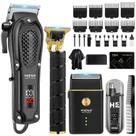 Máquina de cortar cabelo HIENA PRO sem fio Kit Aparador 8 pentes