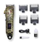 Máquina de Cortar Cabelo Kemei KM2130 Profissional Metal LCD Recarregável USB 1500mAh Máquina de Cortar Cabelo Kemei KM2130 Profissional Metal LCD Recarregável USB 1500mAh