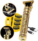 Máquina de Cortar Cabelo Profissional Barba Pezinho Personalizada Com Limitador de Lamina Ajustável Recarregável