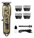 Máquina De Cortar Cabelo Sem Fio Com Display Led + 4 Pentes