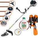 Máquina de Cortar Grama À Gasolina Anmax CG430B 43cc 1,7HP Roçadeira Lateral 5 Em 1 C/ Carretel de Nylon + Lâmina 2 Pontas + Lâmina 3 Pontas + Lâmina 40 Dentes + Lâmina 80 Dentes + ÓLEO STIHL 2 TEMPOS
