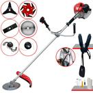 Máquina de Cortar Grama À Gasolina Anmax CG430P TB 2T 43cc 2HP Roçadeira Ideal Para Todos os Tipos de Trabalhos Com Lâminas 2 Pontas, 3 Pontas, 6 Pontas, 40 Dentes, Trimmer e Cabeçote de Nylon