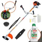 Máquina de Cortar Grama Á Gasolina Com Óleo Stihl Vulcan VR430S 43cc 1,7hp Alta Rotação e Potência Roçadeira Lateral C/ Faca 2 Pontas e Cabeçote Nylon