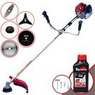 Máquina de Cortar Grama À Gasolina Kawashima BCJ521-L 52cc 2,5HP 10.000rpm Roçadeira Com 5 Opções de Cortes, Carretel + 4 Lâminas de Cortes, Ideal Para Todos os Tipos de Trabalho + ÓLEO TOYAMA 2T